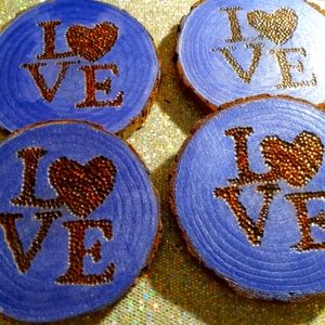 Wood burned coasters